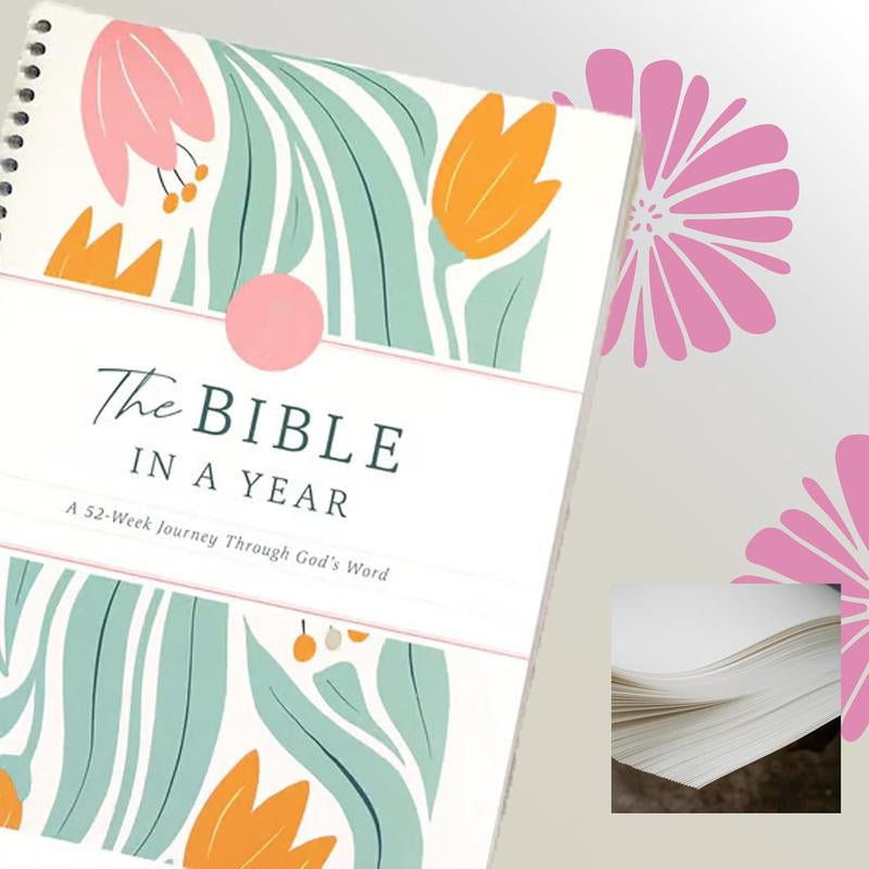 The Bible in a Year, 52-Week Study, a 365-Day Spiritual Journey with Daily Prayer and Notes, Ideal Faith Gift for Men and Women – Christian Workbook Journal Personalize Bible