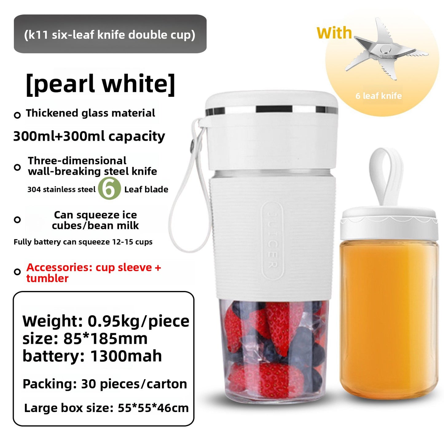 Portable rechargeable mini juicer cup