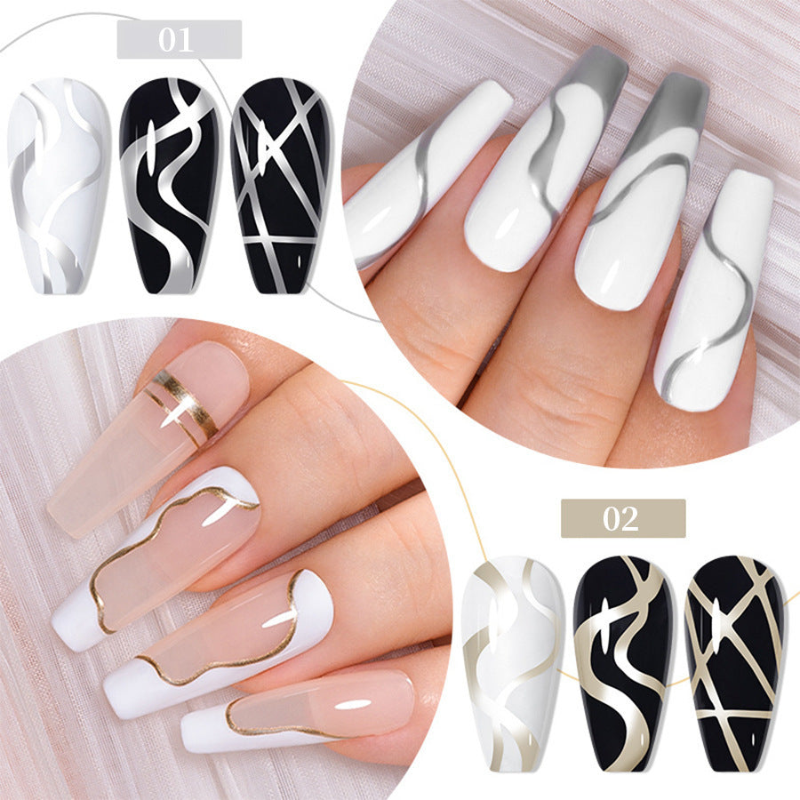 Nail art metal pull wire adhesive
