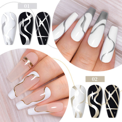 Nail art metal pull wire adhesive