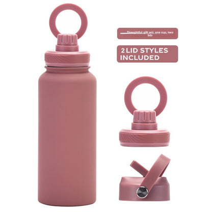 Large capacity straw thermos flask