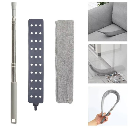 Retractable Long Handle Cleaning Mop Adjustable Microfiber Head Furniture Crevice Brush Reusable Flexible Window Duster Scrubber