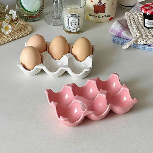 Korean-style ceramic egg tray plate