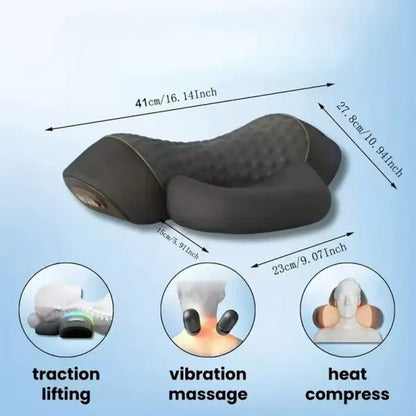 Electric Heating Neck Massage Pillow with Cervical Traction