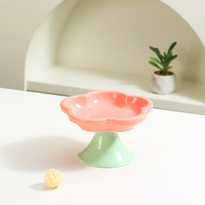 Creative Flower Ceramic Pet Bowl