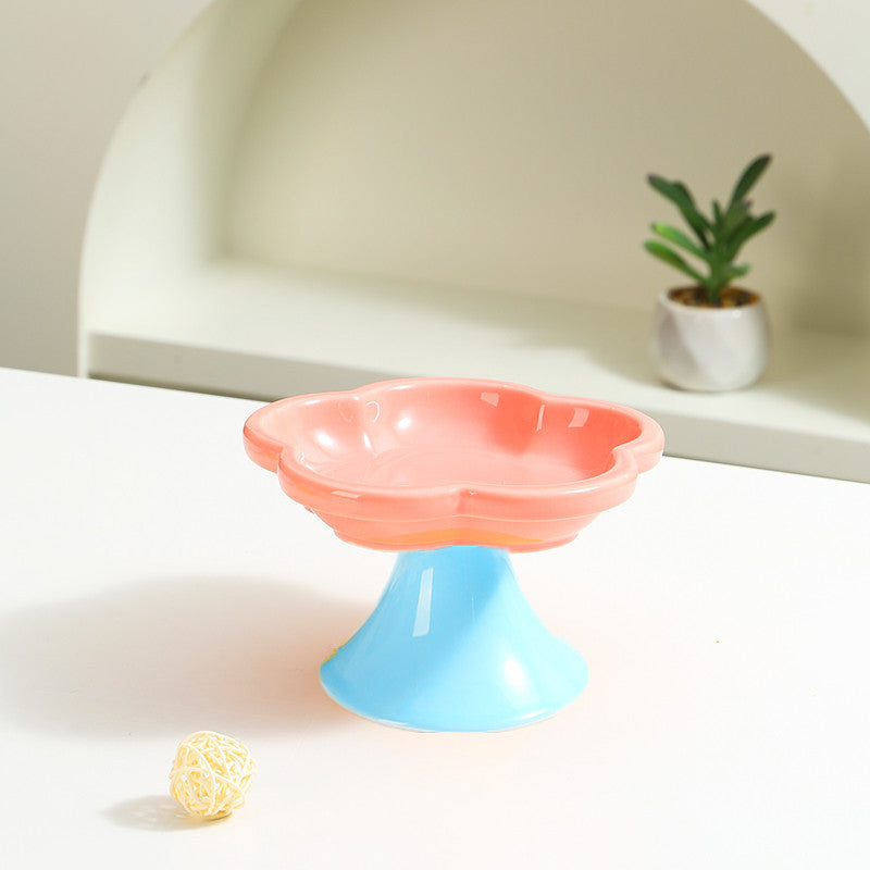 Creative Flower Ceramic Pet Bowl