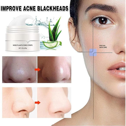 Blackheads & Whiteheads Removal Mask with 60-Count Strips, Blackhead Remover Peel off Mask, Nose Plants Pore Cleanser Purifying Face Mask(1.05Oz/30G)