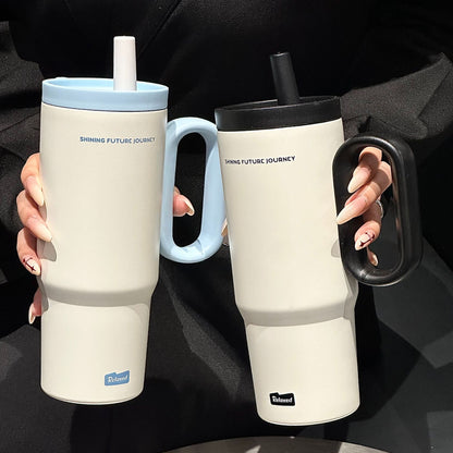 Stainless Steel Insulated Water Cup with Straw and Handle