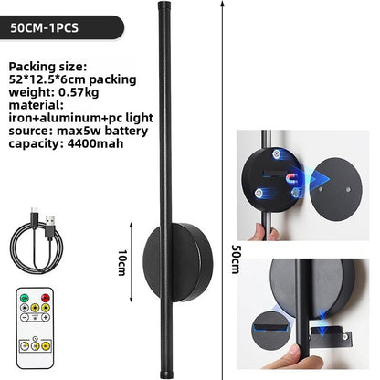 Remote-controlled dimmable wireless wall lamp