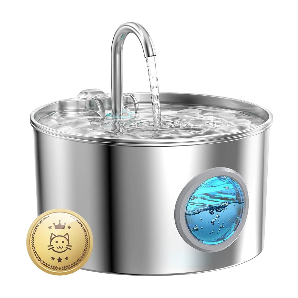 Stainless Steel Pet Water Dispenser 2.2L with USB Interface