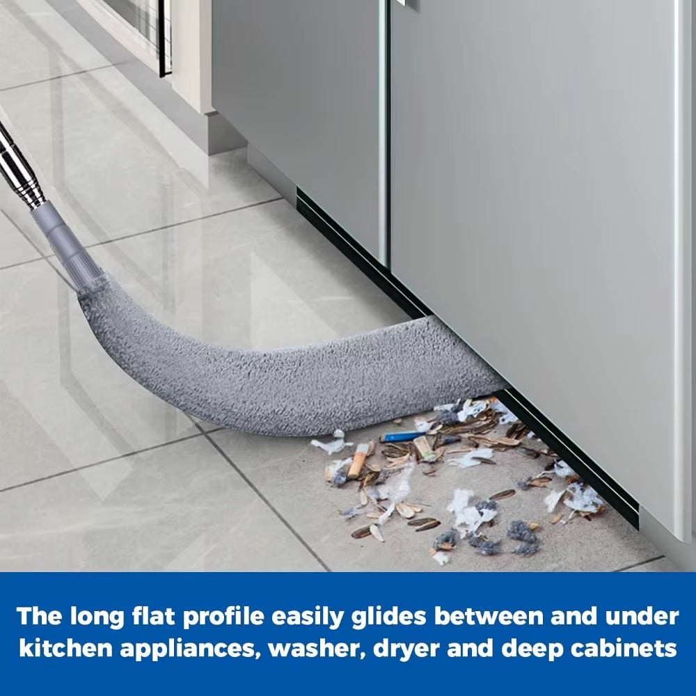 Retractable Long Handle Cleaning Mop Adjustable Microfiber Head Furniture Crevice Brush Reusable Flexible Window Duster Scrubber