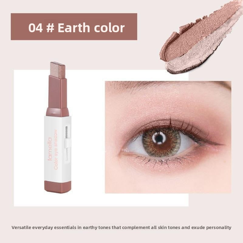 Dual-Color Eyeshadow Pen with Glitter and Matte Finish