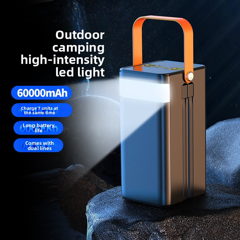 120W Fast Charging 160000mAh Power Bank with Built-in Cable