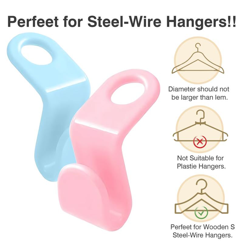 Space Saving Hangers Connector Hooks 20 Counts, High Load-Bearing Clothes Hanger Connector Hooks, Hooks for Hangers, Random Colors