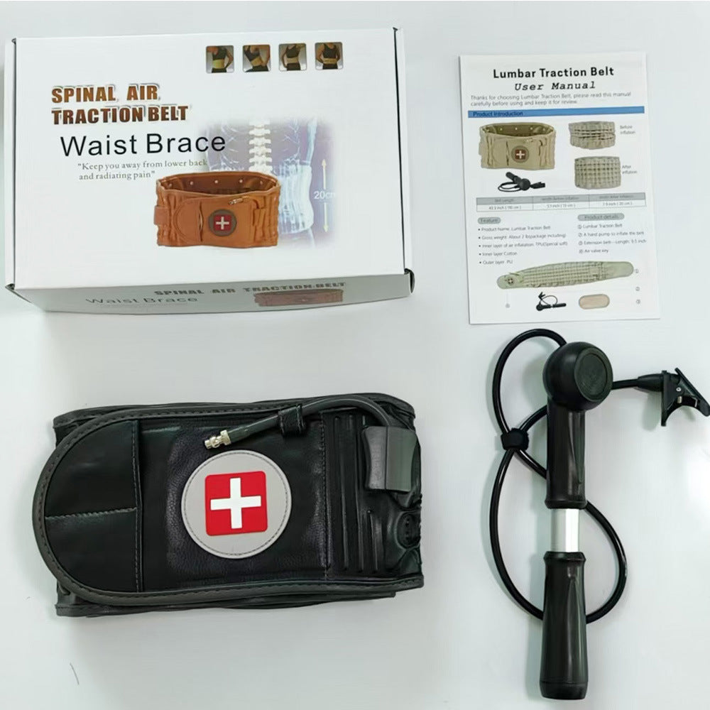 Inflatable lumbar support belt