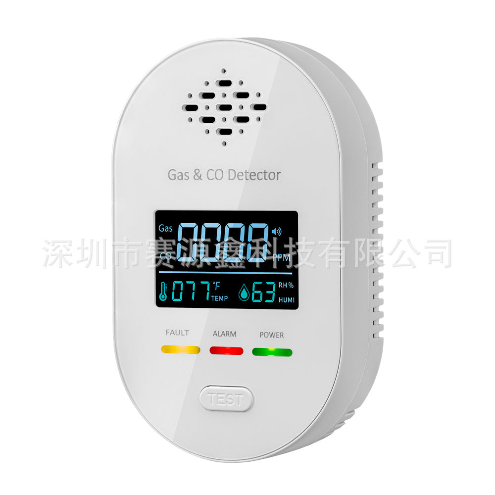 Four-in-One Gas Leak and Carbon Monoxide Detector with Temperature Humidity Alarm