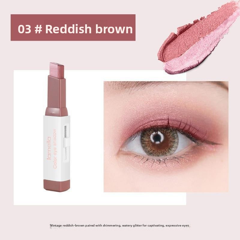 Dual-Color Eyeshadow Pen with Glitter and Matte Finish