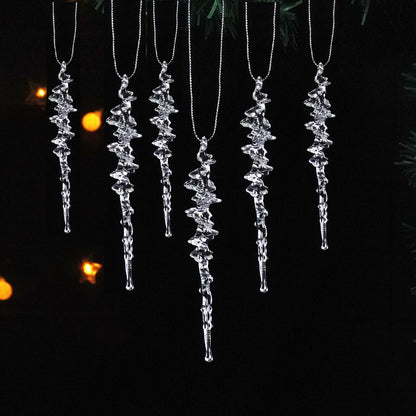 Transparent Ice Christmas Tree Pendants