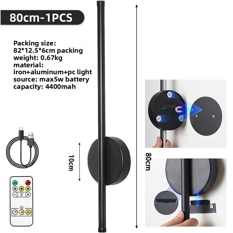 Remote-controlled dimmable wireless wall lamp