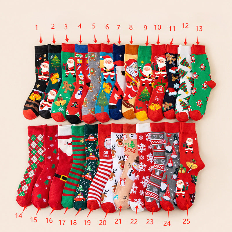 In-Stock New Large-Size Christmas Socks, Popular on European and American Cross-Border E-Commerce Platforms Like Amazon, Creative and Novel Socks, Christmas Gift Socks