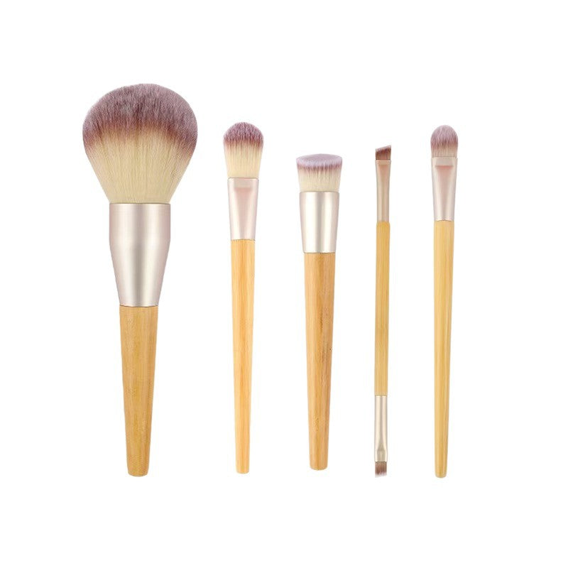 Single-ended soft-bristled makeup brush