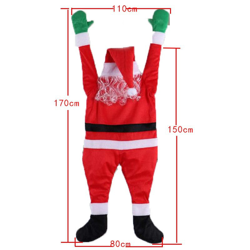 Santa Claus Climbing the Wall Funny Ornament