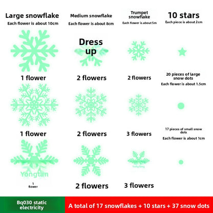 Luminous Christmas Snowflake Decoration Stickers