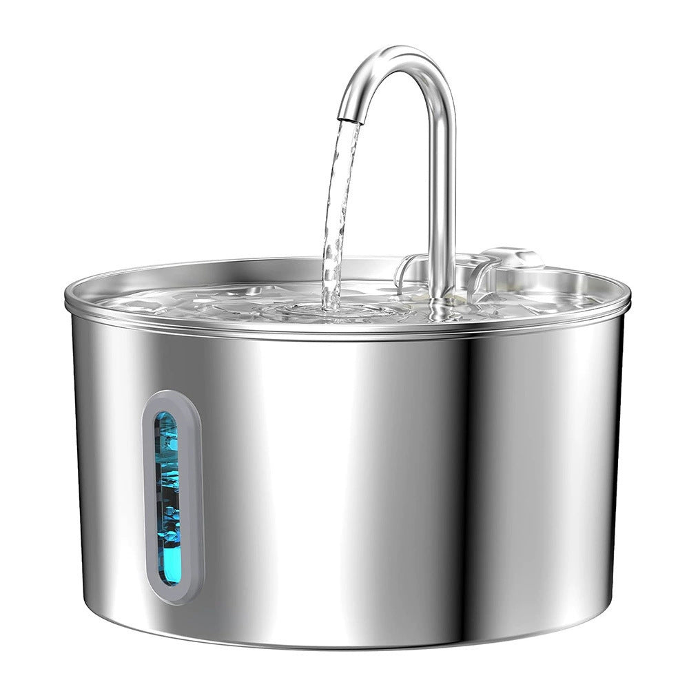Stainless Steel Pet Water Dispenser 2.2L with USB Interface