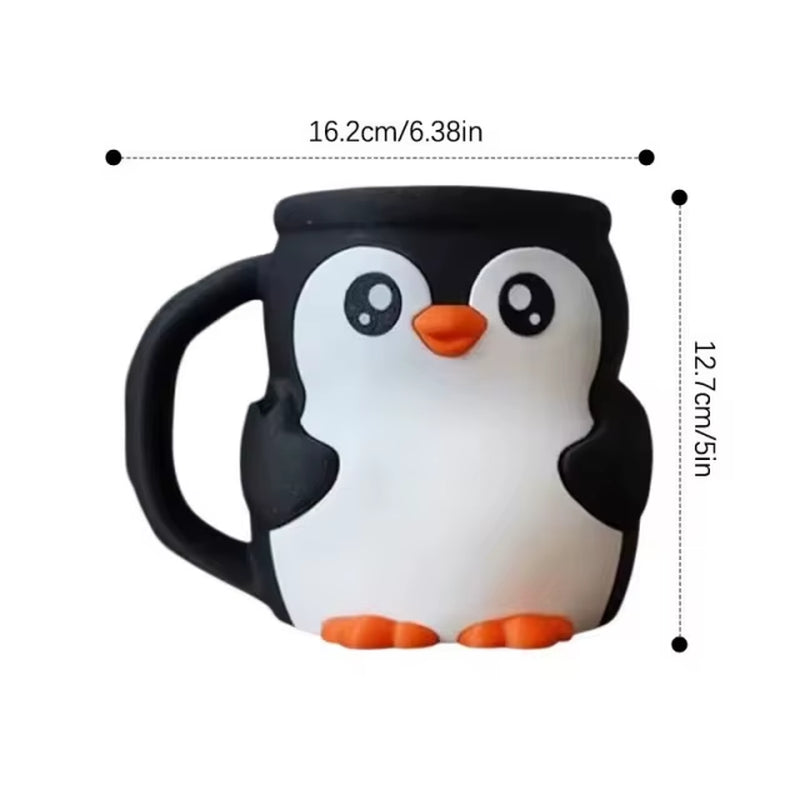 2025 New Cute Penguin Ice Cream Pint Holder, 3D Printing Pebbles the Penguin Ice Cream Pint Containers with Antifreeze Handle