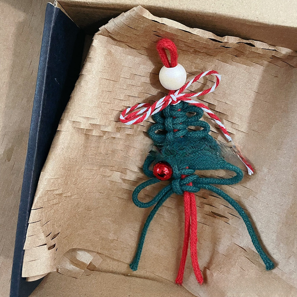Hand-Woven Macrame Christmas Tree Ornament