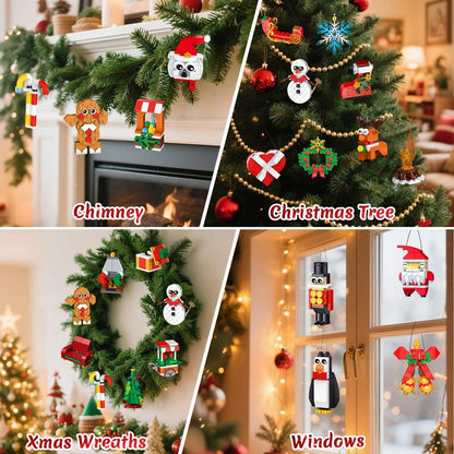 24 Days Christmas Countdown Ornaments Building Set with Hanging Christmas Tree, Wreath, Santa, Snowman, Gingerbread, Reindeer, Nutcracker Snowflakes Xmas Stocking Stuffer Decor Toy Gift for Kids Girl Boys Ages 6+