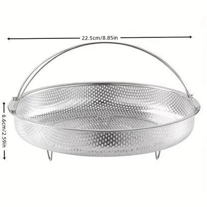 1Pc Stainless Steel Multi-Functional Steamer Basket, Uncharged Kitchen Strainer for Steaming Rice, Dumplings, and Vegetables
