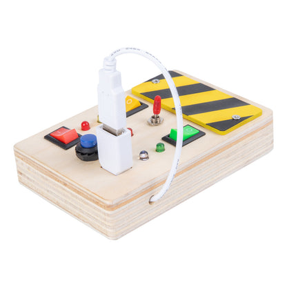 Wooden LED Busy Board Educational Toy for Kids