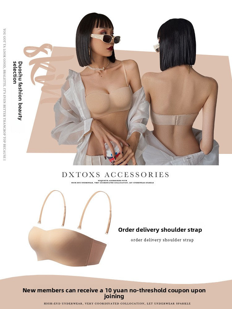 Women Strapless Push-Up Seamless Bra