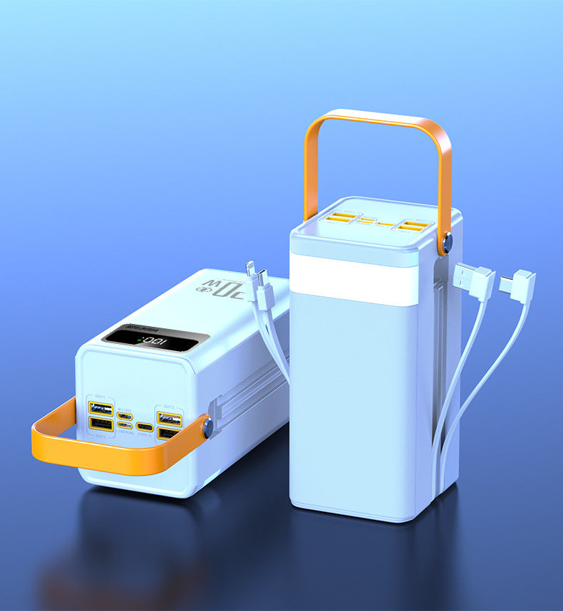 120W Fast Charging 160000mAh Power Bank with Built-in Cable