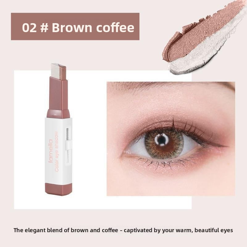 Dual-Color Eyeshadow Pen with Glitter and Matte Finish