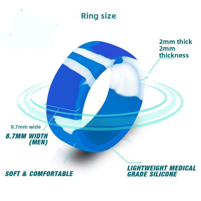Wide Flat Silicone Sports Ring