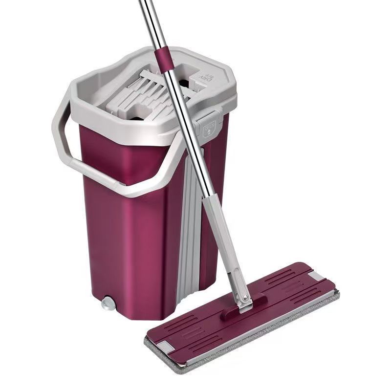 Scraper-Free Flat Mop with Bucket