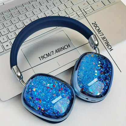 YANUQIA Wireless Headphones, Over-Ear Headphones, Hi-Fi Stereo Noise-Cancelling Headphones, Suitable for Travel, Work, Sports and Games, Built-In Microphone, Large Battery for Long-Lasting, Suitable for Iphone, Laptop, Ios/Android Bluetooth Headphones