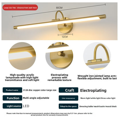 Long bathroom cabinet vanity mirror light