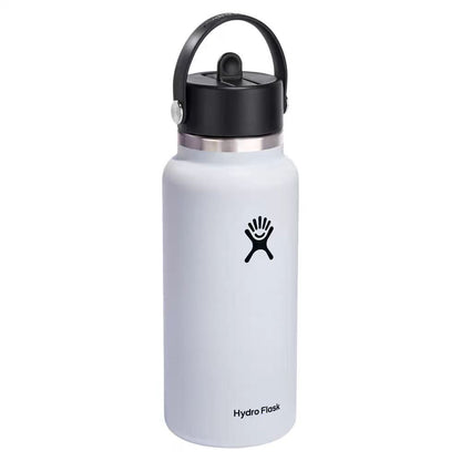 Portable Stainless Steel Thermos with Handle and Straw