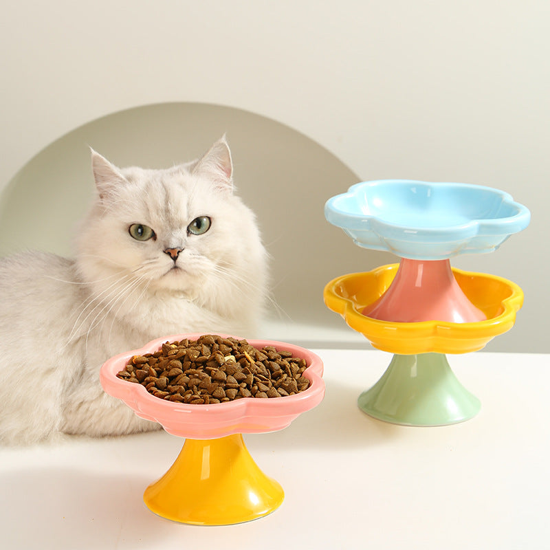 Creative Flower Ceramic Pet Bowl