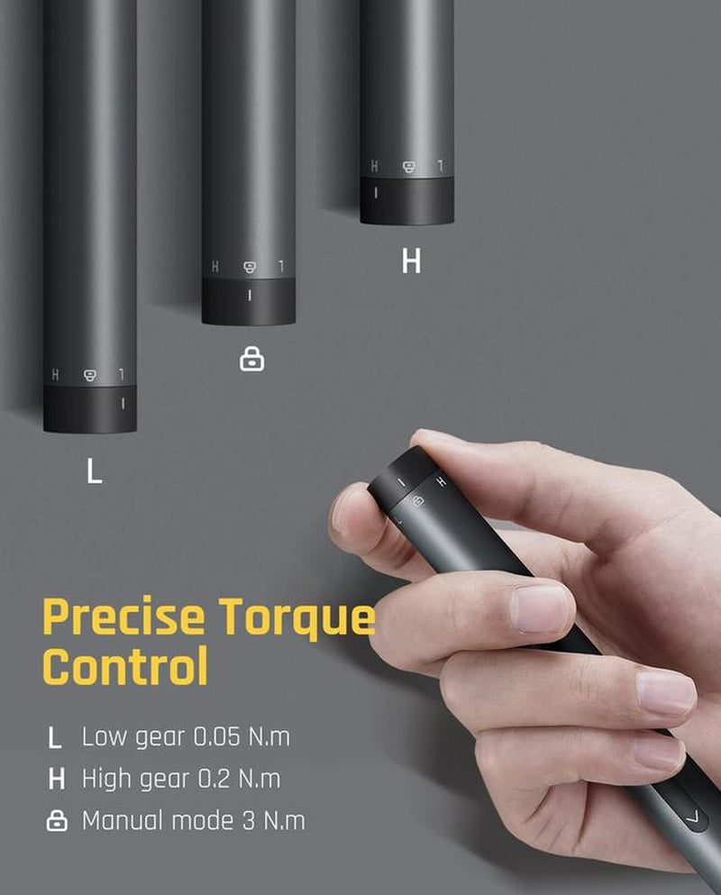 Fanttik E1 MAX 3.7V Mini Electric Screwdriver 50-In-1 Magnetic Bits 5/32''Hex Magnetic Storage, Repair Tool Set for Phone Camera Laptop - Hardware Cordless