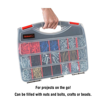 Stalwart Portable Storage Case - Secure Locks & 23 Compartmen