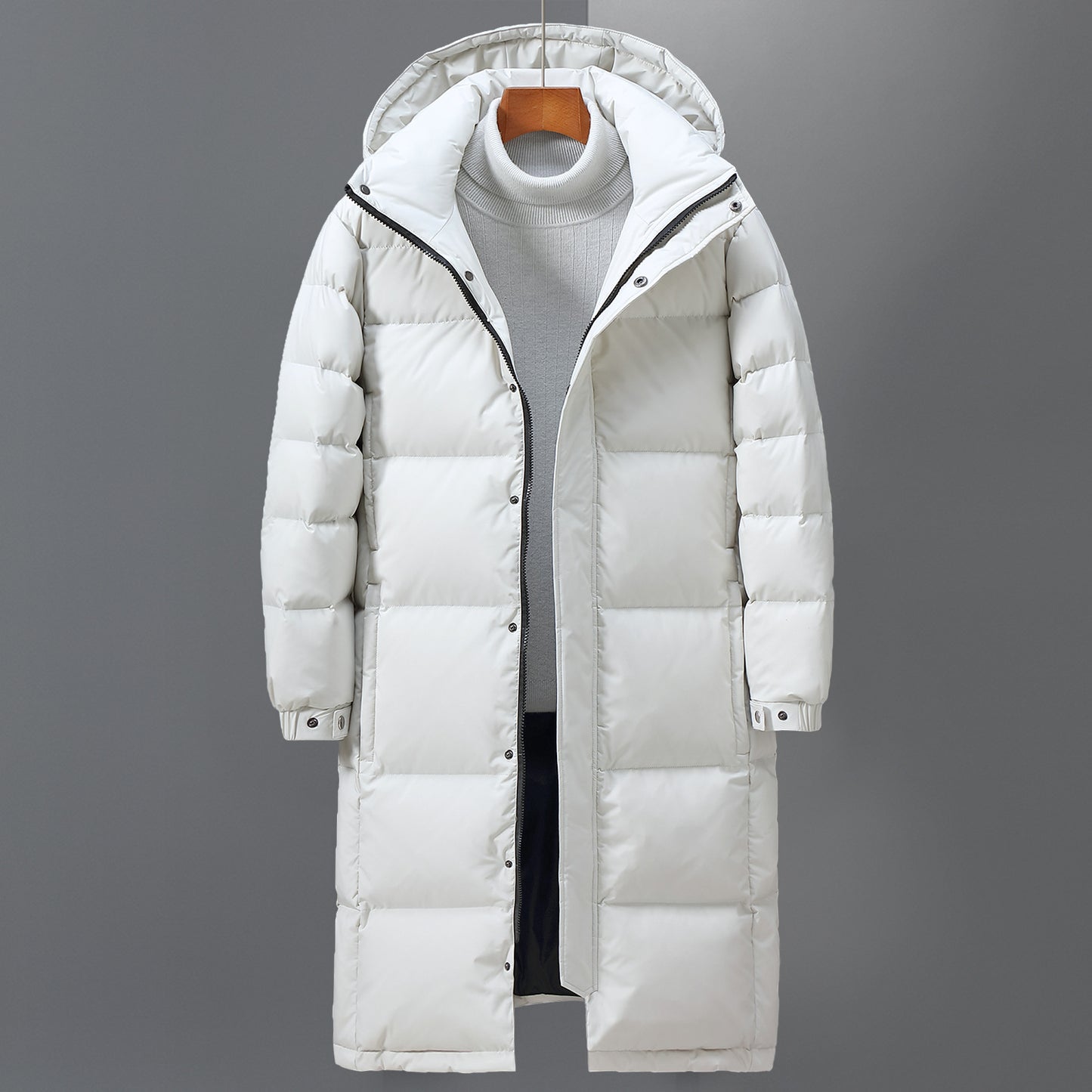 Mid-length men's down jacket