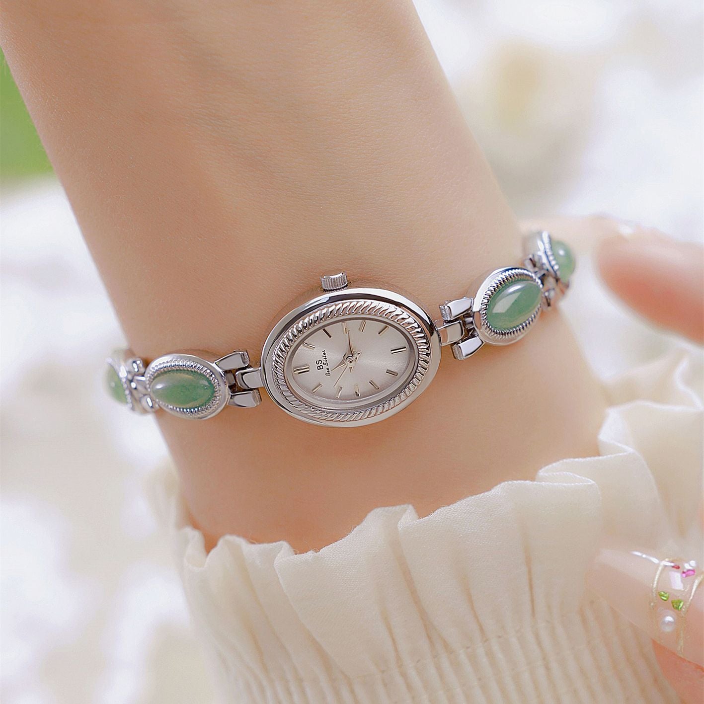 BS Natural Dongling stone and Hetian Jade high-end chain watch