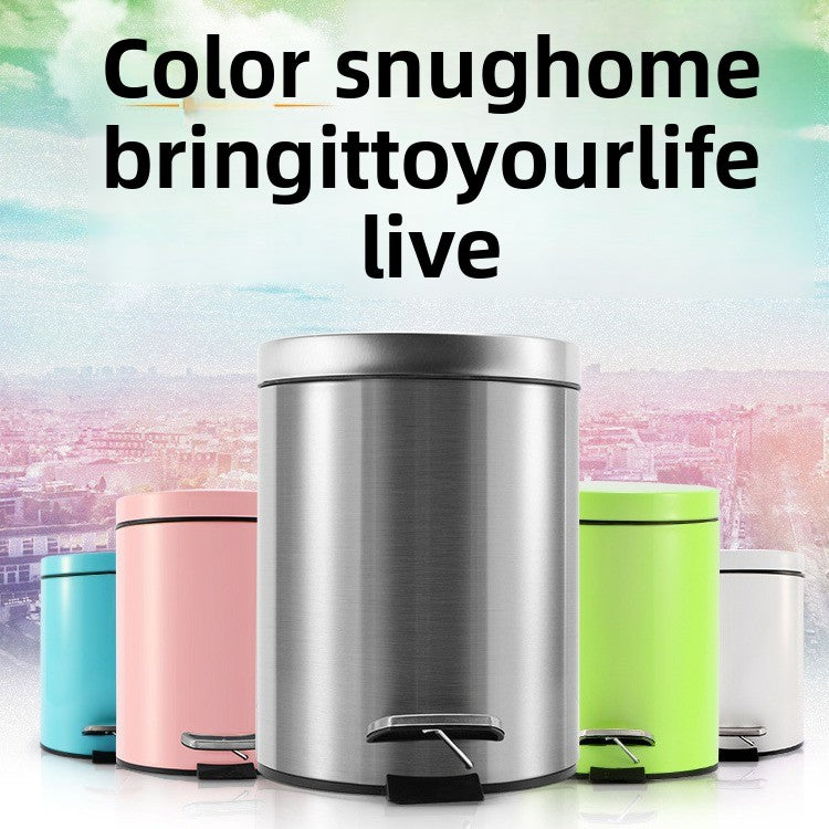 Round trash can with lid