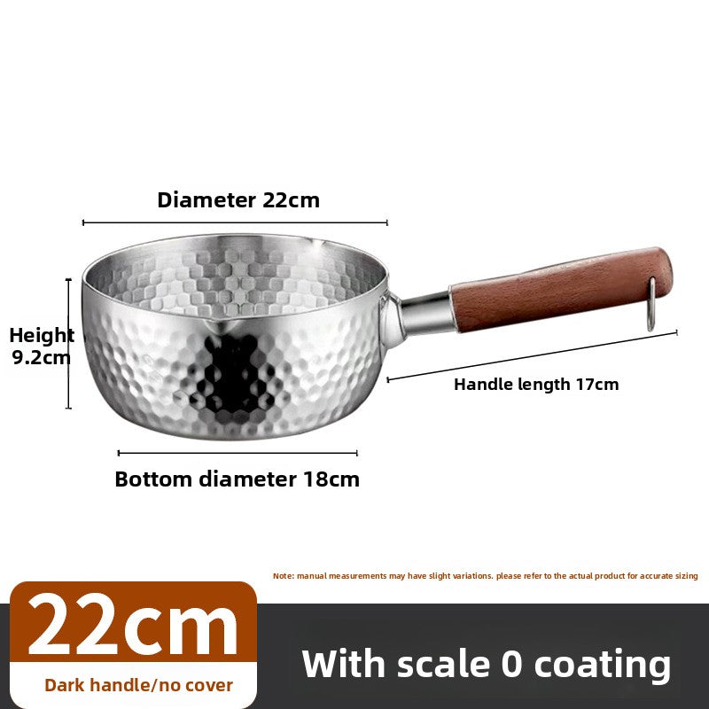 Japanese Style Walnut Handle Stainless Steel Milk Pot