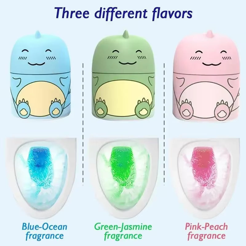 Dinosaur Toilet Cleaner Bottle, Ocean Scented Tank Cleaner Lasts up to 90 Days, Powerful Stain Removal, Long-Lasting Freshness