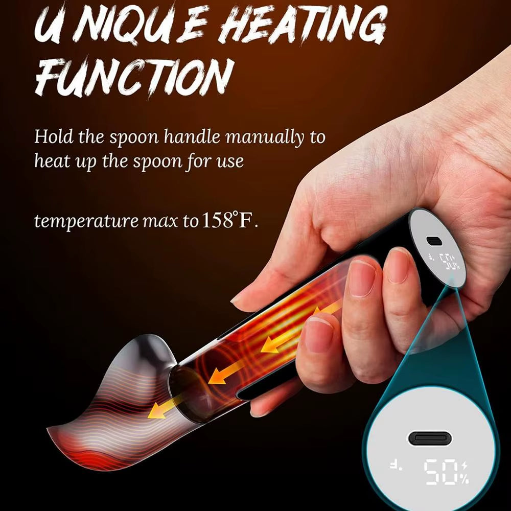 Electric Ice Cream Scoop Heated Spoon Rechargeable with LED Display Easy Scooping Perfect Gift for Ice Cream Lovers Kitchen